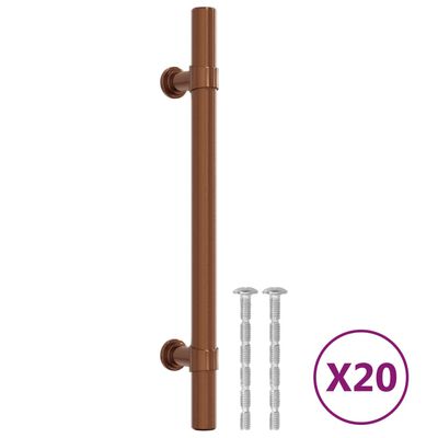 vidaXL 20 db bronz rozsdamentes acél szekrényfogantyú 128 mm