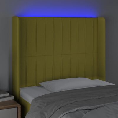 vidaXL zöld szövet LED-es fejtámla 103x16x118/128 cm