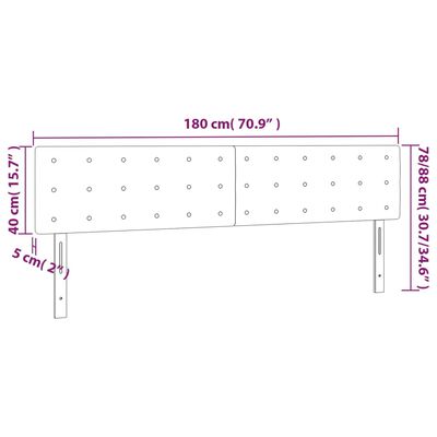 vidaXL világosszürke bársony LED-es fejtámla 180x5x78/88 cm