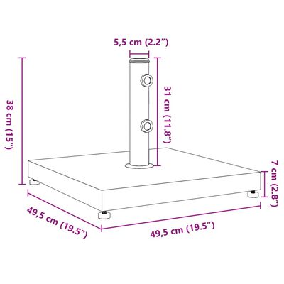 vidaXL négyzet alakú napernyőtalp Ø32/38/48 mm-es rúdhoz 28 kg