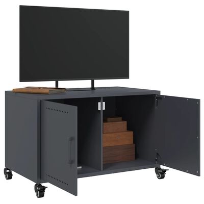 vidaXL antracitszürke hidegen hengerelt acél TV-szekrény 68x39x43,5 cm