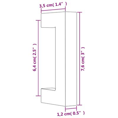 vidaXL 10 db fekete rozsdamentes acél szekrényfogantyú 64 mm