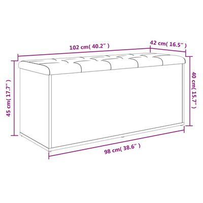 vidaXL barna tölgy színű szerelt fa tárolópad 102 x 42 x 45 cm