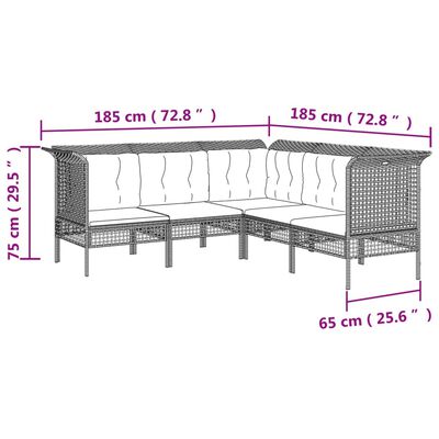 vidaXL 9 részes szürke polyrattan kerti ülőgarnitúra párnákkal