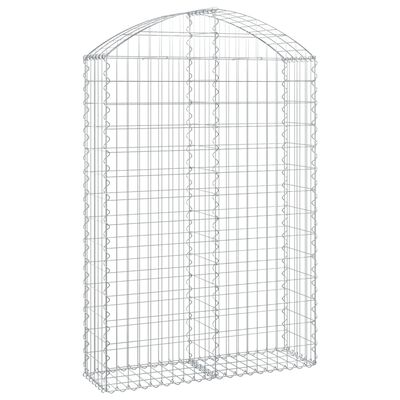 vidaXL íves horganyzott vas gabion kosár 100x30x140/160 cm