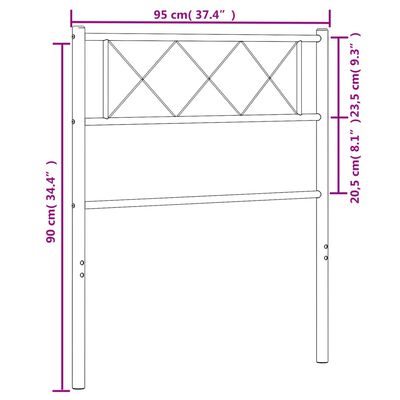 vidaXL fehér fém fejtámla 90 cm