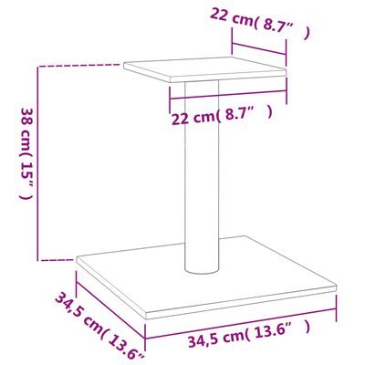 vidaXL világosszürke macskakaparófa emelvénnyel 38 cm