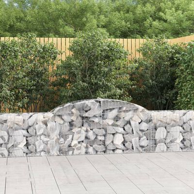 vidaXL 5 db íves horganyzott vas gabion kosár 300x30x60/80 cm