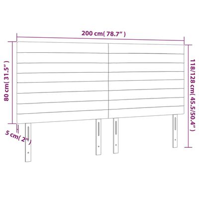 vidaXL 4 db sötétszürke bársony fejtámla 100x5x78/88 cm