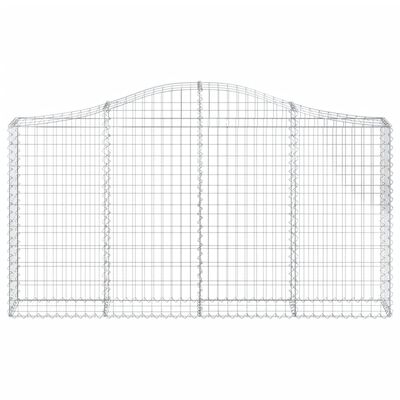 vidaXL 7 db íves horganyzott vas gabion kosár 200x30x100/120 cm