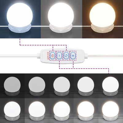 vidaXL szürke sonoma tölgy színű tükrös szekrény LED-del 70x16,5x60 cm