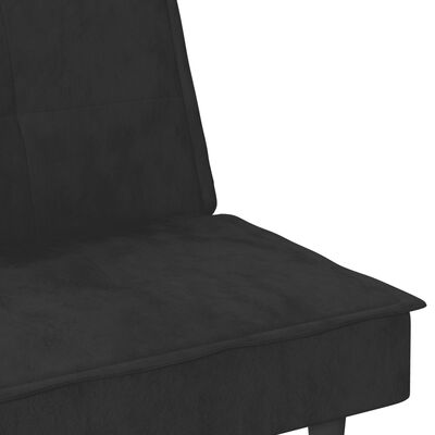 vidaXL fekete bársony kanapéágy pohártartókkal