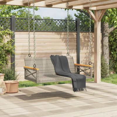 vidaXL szürke polyrattan hintapad 109 x 62 x 40 cm