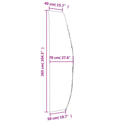 vidaXL fekete 420D oxford kerti napernyőhuzat 265x50/70/40 cm