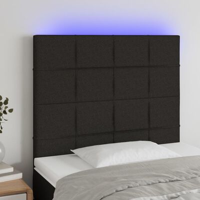 vidaXL fekete szövet LED-es fejtámla 90x5x118/128 cm