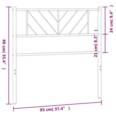 vidaXL fehér fém fejtámla 90 cm