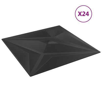 vidaXL 24 db fekete XPS csillagmintás fali panel 50 x 50 cm 6 m²