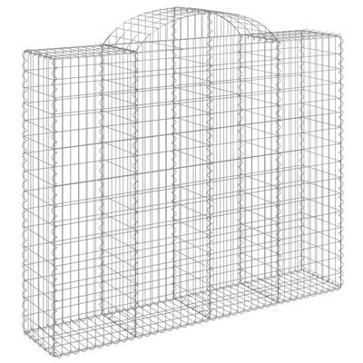 vidaXL 6 db íves horganyzott vas gabion kosár 200x50x160/180 cm