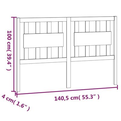 vidaXL fehér tömör fenyőfa ágyfejtámla 140,5x4x100 cm