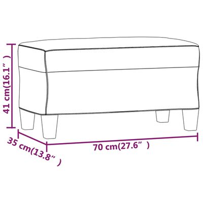 vidaXL világosszürke mikroszálas szövet pad 70 x 35 x 41 cm