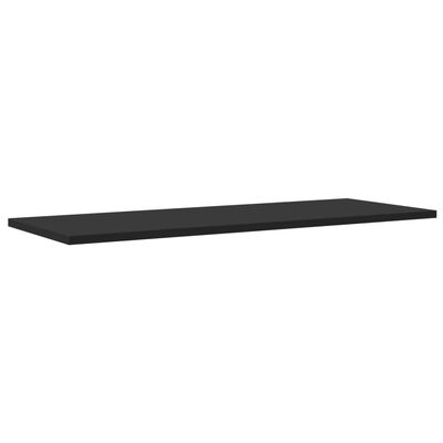 vidaXL 4 db fekete forgácslap könyvespolc lap 80 x 30 x 1,5 cm