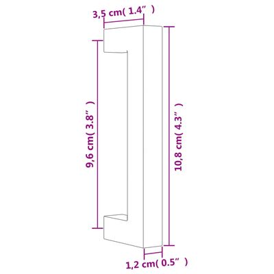 vidaXL 10 db fekete rozsdamentes acél szekrényfogantyú 96 mm