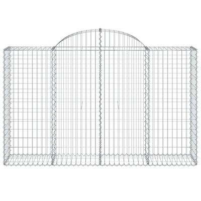 vidaXL 7 db íves horganyzott vas gabion kosár 200x50x120/140 cm