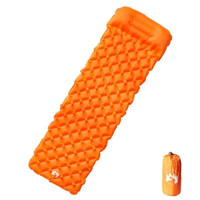 vidaXL 1 személyes narancssárga felfújható kempingmatrac párnával