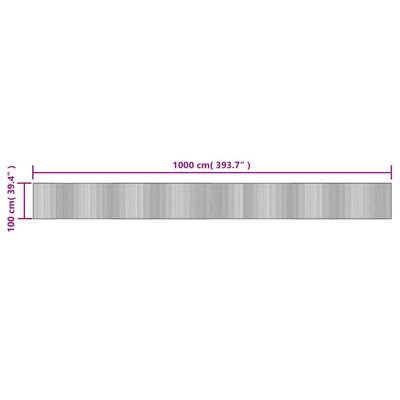 vidaXL négyszögletű fekete bambusz szőnyeg 100 x 1000 cm