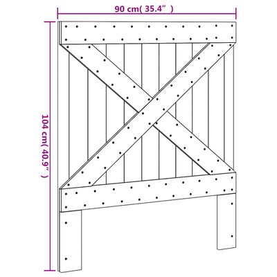 vidaXL tömör fenyőfa fejtámla 90 x 104 cm