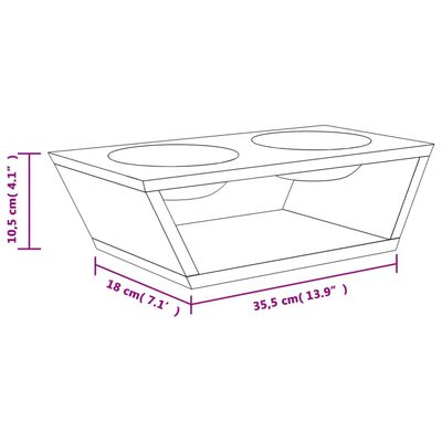 vidaXL emelt kutyatálak bambusz állvánnyal 35,5 x 18 x 10,5 cm