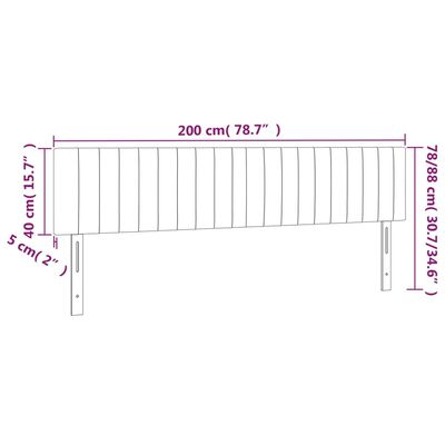 vidaXL sötétbarna szövet LED-es fejtámla 200x5x78/88 cm