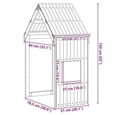 vidaXL tömör fenyőfa gyerekágytető 55 x 84 x 132 cm