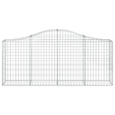 vidaXL 2 db íves horganyzott vas gabion kosár 200x30x80/100 cm