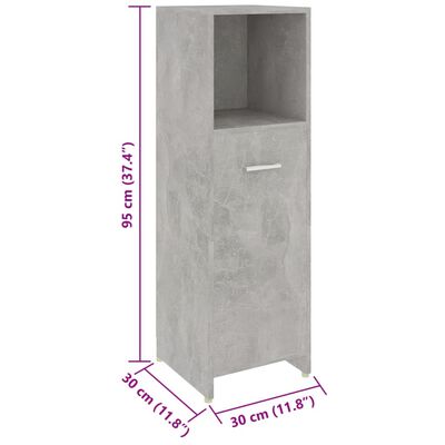 vidaXL 4 részes betonszürke fürdőszobai bútorszett