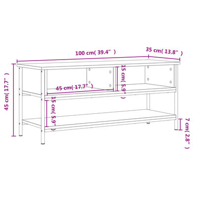 vidaXL fekete szerelt fa TV-szekrény 100 x 35 x 45 cm