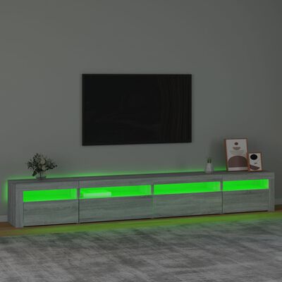 vidaXL szürke sonoma színű TV-szekrény LED-lámpákkal 270x35x40 cm