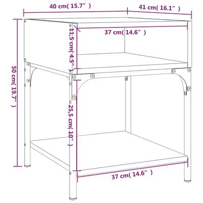 vidaXL 2 db sonoma tölgy színű szerelt fa éjjeliszekrény 40x41x50 cm