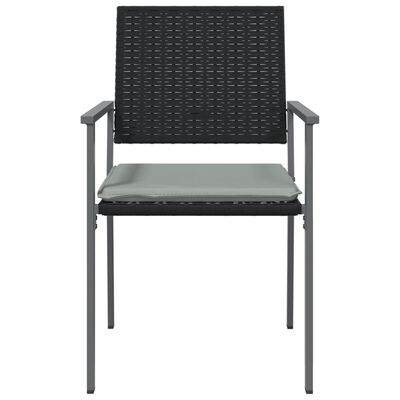 vidaXL 2 db fekete polyrattan kerti szék párnával 56 x 62,5 x 89 cm