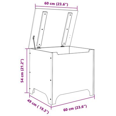 vidaXL RANA tömör fenyőfa tárolóláda fedéllel 60 x 49 x 54 cm