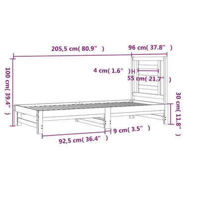 vidaXL mézbarna tömör fenyőfa kihúzható kanapéágy 2 x (90 x 200) cm