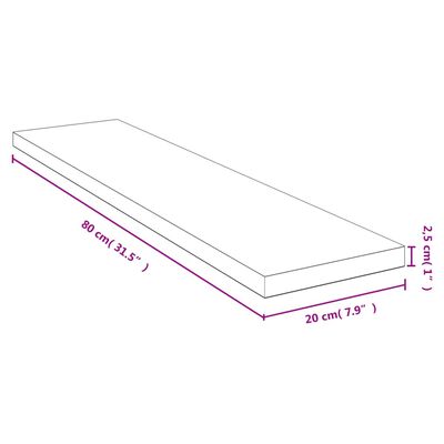 vidaXL bambusz fali polc 80x20x2,5 cm