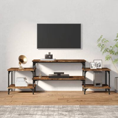 vidaXL füstös tölgy színű szerelt fa TV-szekrény 157x35x52 cm