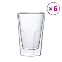 vidaXL 6 db dupla falú üvegpohár 350 ml