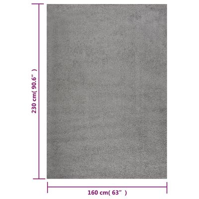vidaXL szürke hosszú szálú bozontos szőnyeg 160x230 cm