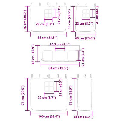 vidaXL fehér-fekete tömör fenyő gyerek galériaágy függönnyel 80x200 cm