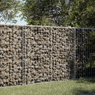 vidaXL horganyzott vas gabion kosár fedéllel 100 x 100 x 100 cm