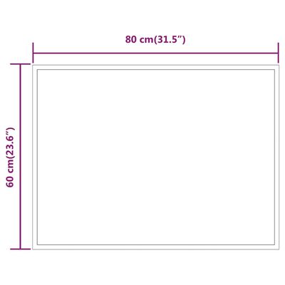 vidaXL LED-es fürdőszobatükör 60x80 cm