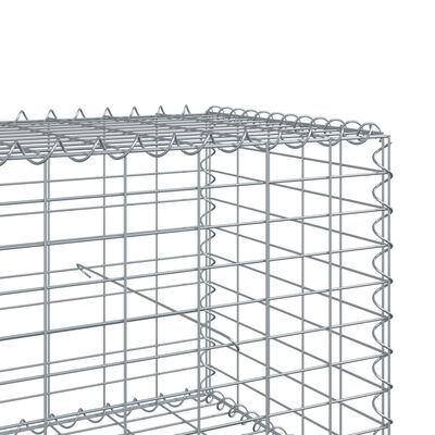 vidaXL horganyzott vas gabion kosár fedéllel 800 x 100 x 50 cm