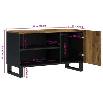 vidaXL tömör mangó- és szerelt fa TV-szekrény 80 x 33 x 46 cm